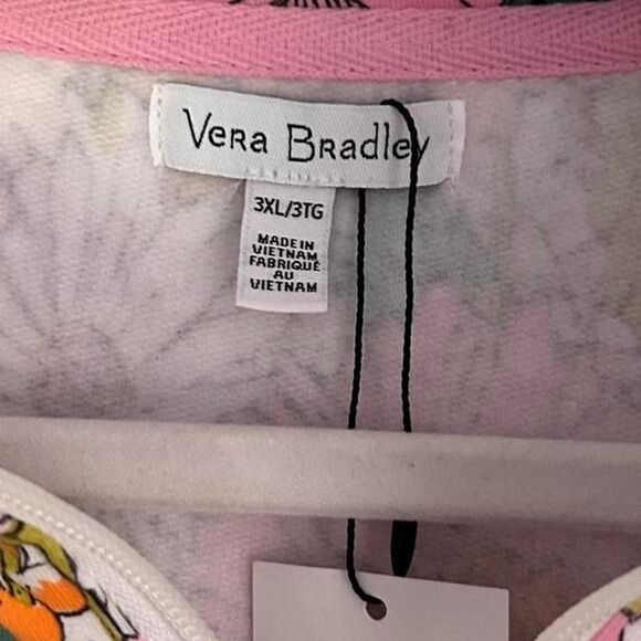 Vera Bradley Bloom Boom Quarter Zip Pullover Cozy Retro Floral Lounge (Size 3X) - Picture 6 of 7